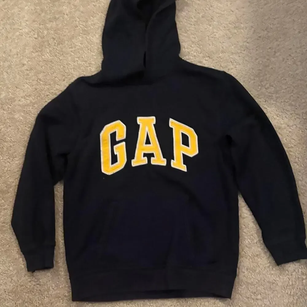 Vintage style navy blue gap hoodie kids size large